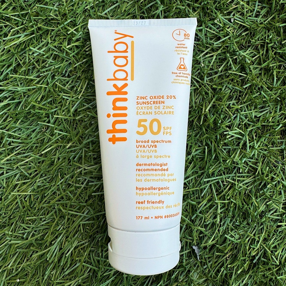 Sealed Thinkbaby sunscreen spf 50 zinc oxide 20% hypoallergenic reef friendly